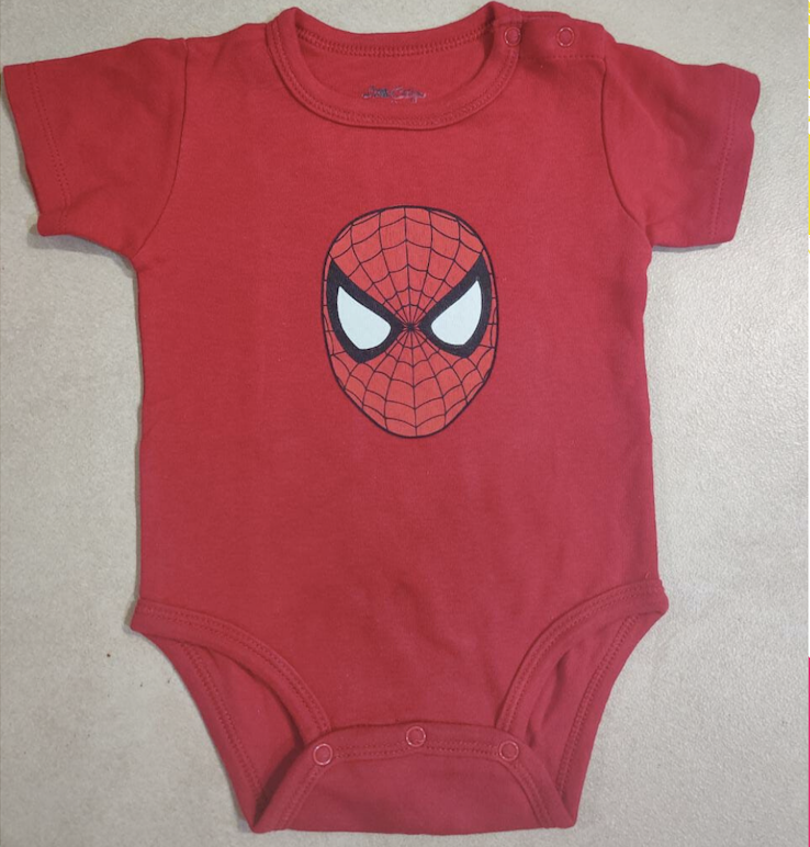 Preloved or used red spiderman onsie for baby boy