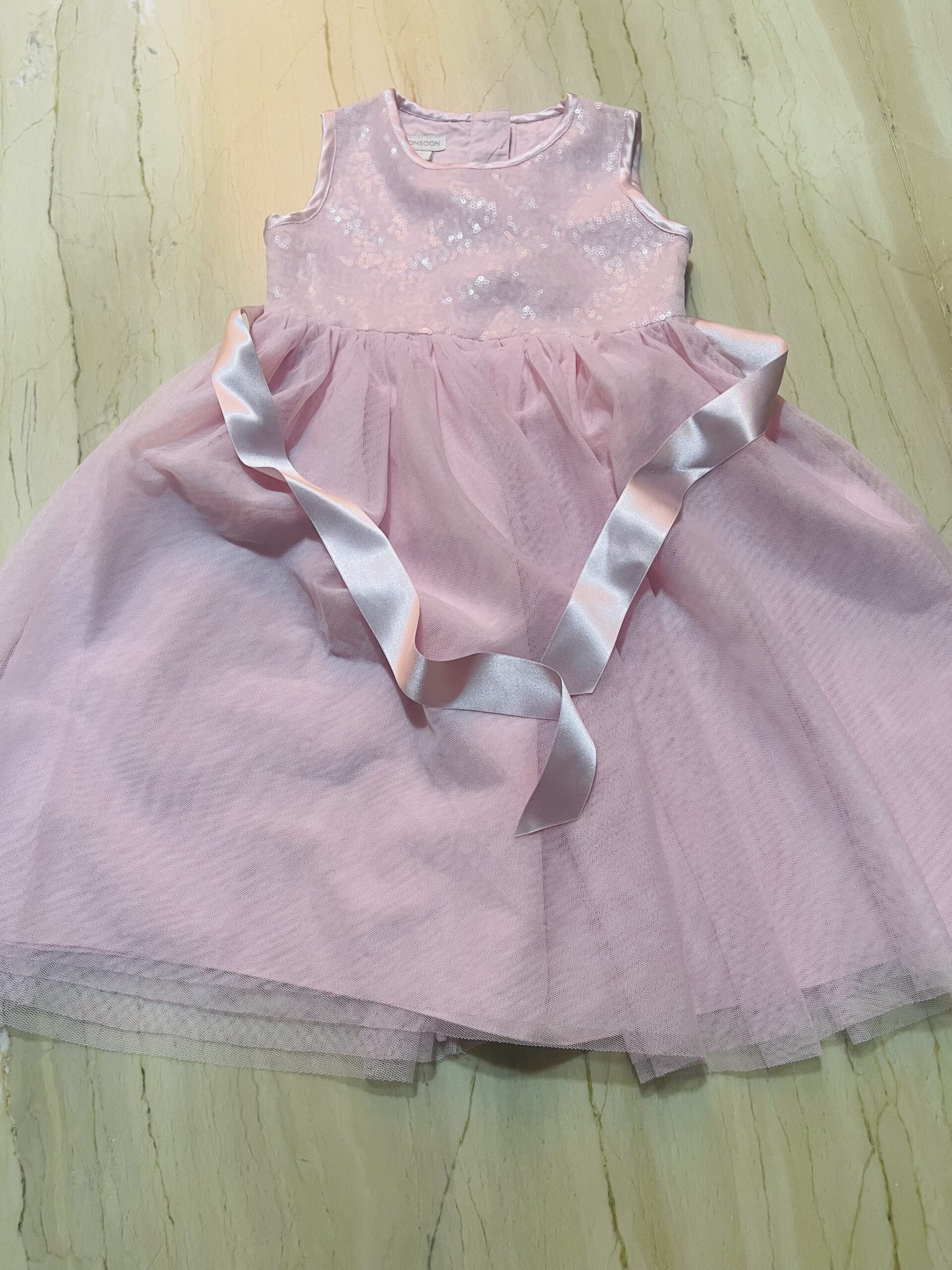 beautiful pink party wear frock for girls