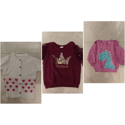 preowned good condition Set of 3 babyhug sweatshirts & sweater (1-2 years)