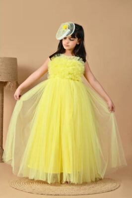 preowned but unused yellow party gown