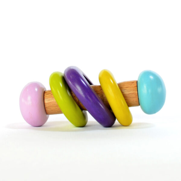 NEW Ekidskart handmade, eco-Friendly, non-toxic wooden baby teething rattle (Multicolor)