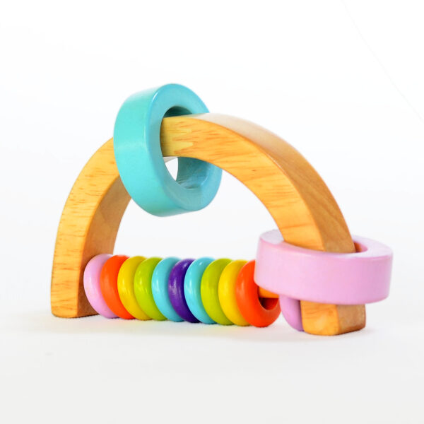 NEW Ekidskart handmade, eco-Friendly, non-toxic wooden baby rattle (Multicolor)
