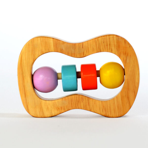 NEW Ekidskart handmade, eco-Friendly, non-toxic wooden rattle for babies (Multicolor)
