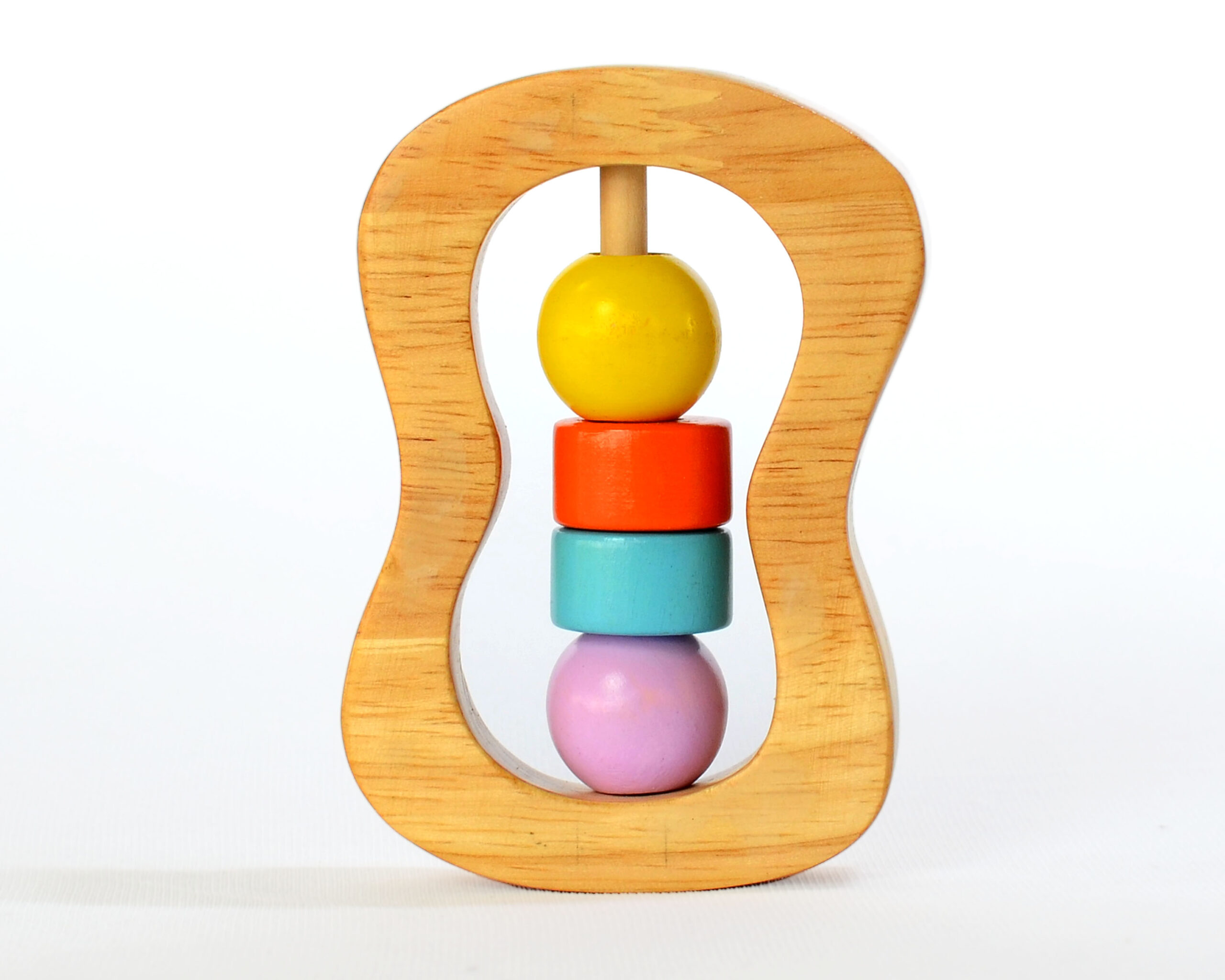 NEW Ekidskart handmade, eco-Friendly, non-toxic wooden rattle for babies (Multicolor)