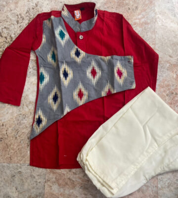 preowned Preloved Ikkat Print Kurta Pyjama for boys (2-3 years)