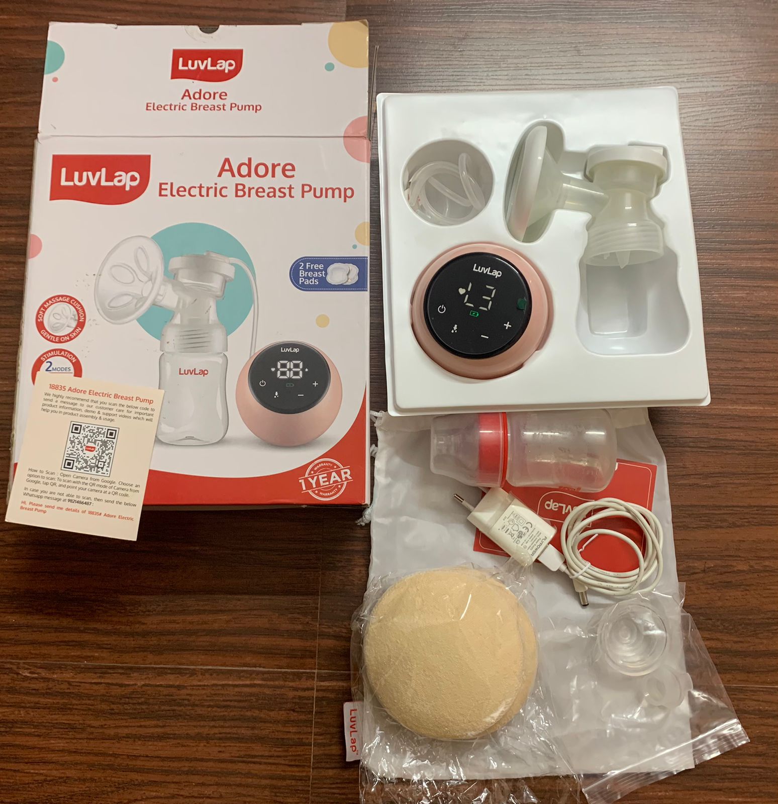 gently used Luvlap Adore single electric breast pump for sale