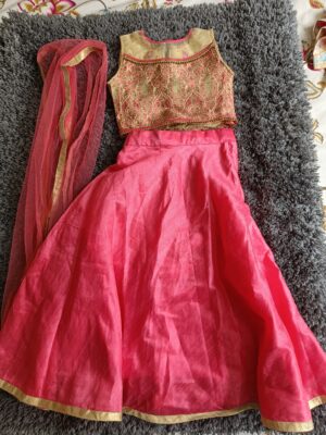 preowned pink kids ghaghra choli (3-5 years)