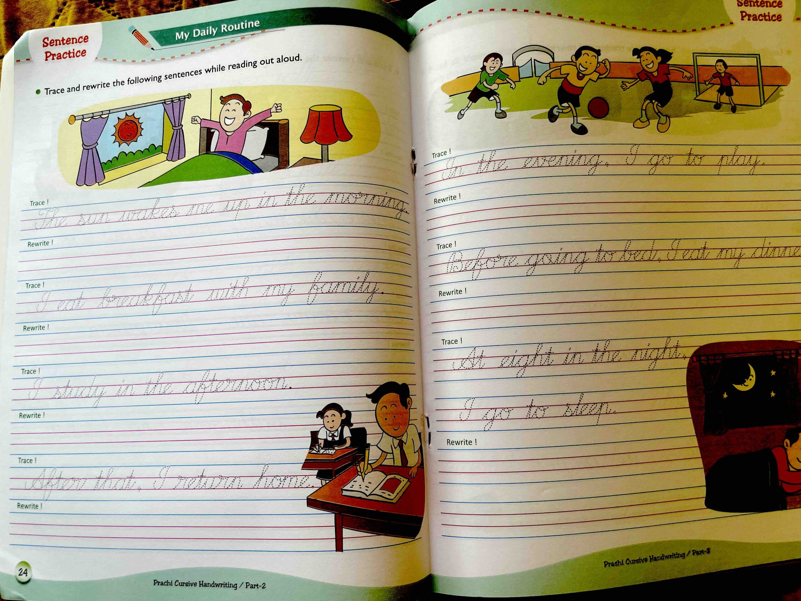 secondhand but unused NEW set of cursive writing practice books for kids