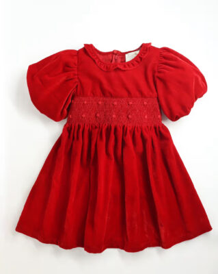 secondhand like new Cherry Crumble red velvet frock (4-5 years)