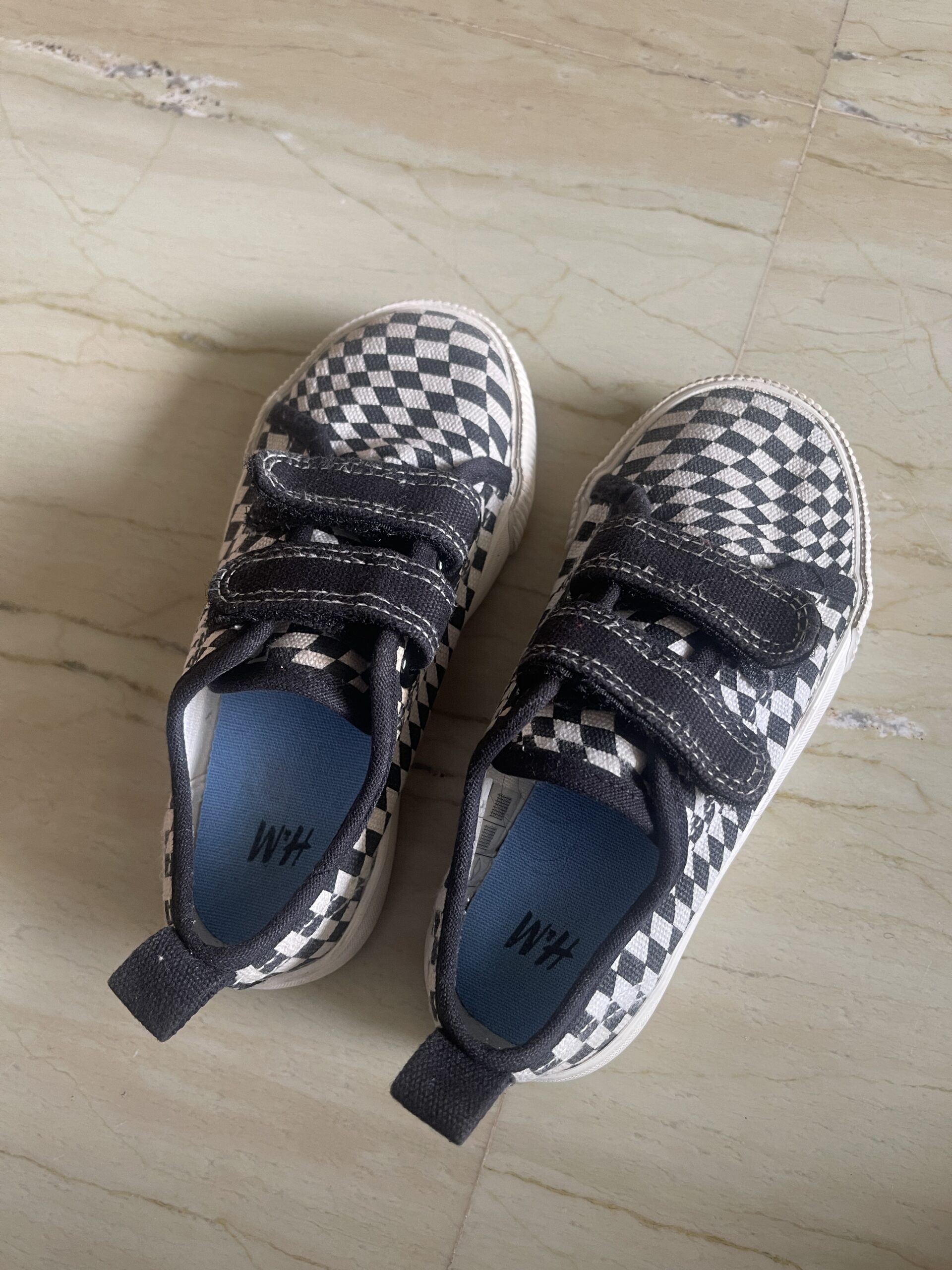 Preowned H&M Black white checkered shoes (2-3.5 years)