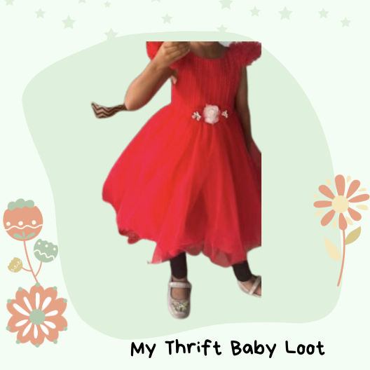 Preloved red party dress (4-5 years) - My Thrift Baby Loot Preloved red party dress (4-5 years) - My Thrift Baby Loot