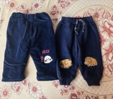 Set of 2 blue secondhand winter pyjamas (3-18 months)