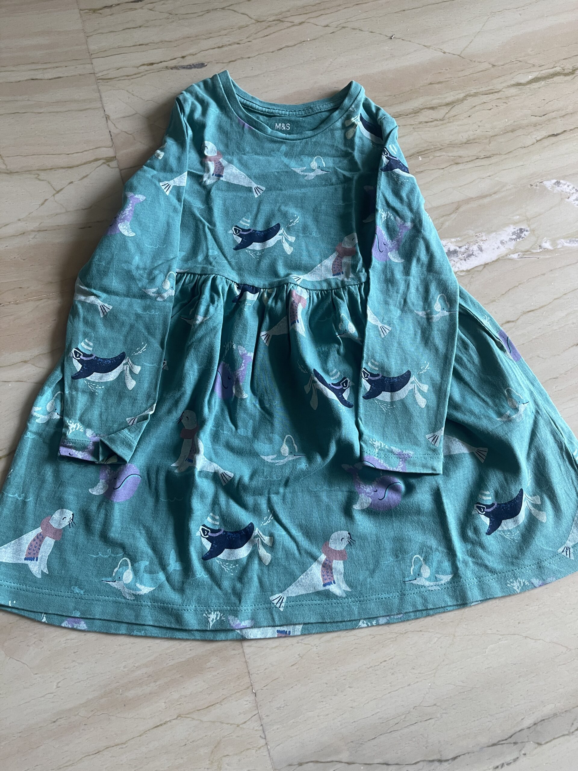 Preloved teal marks and spencer dress ( 2-3 years)