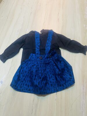 Preloved Blue & black pinafore dress (3-4 years)