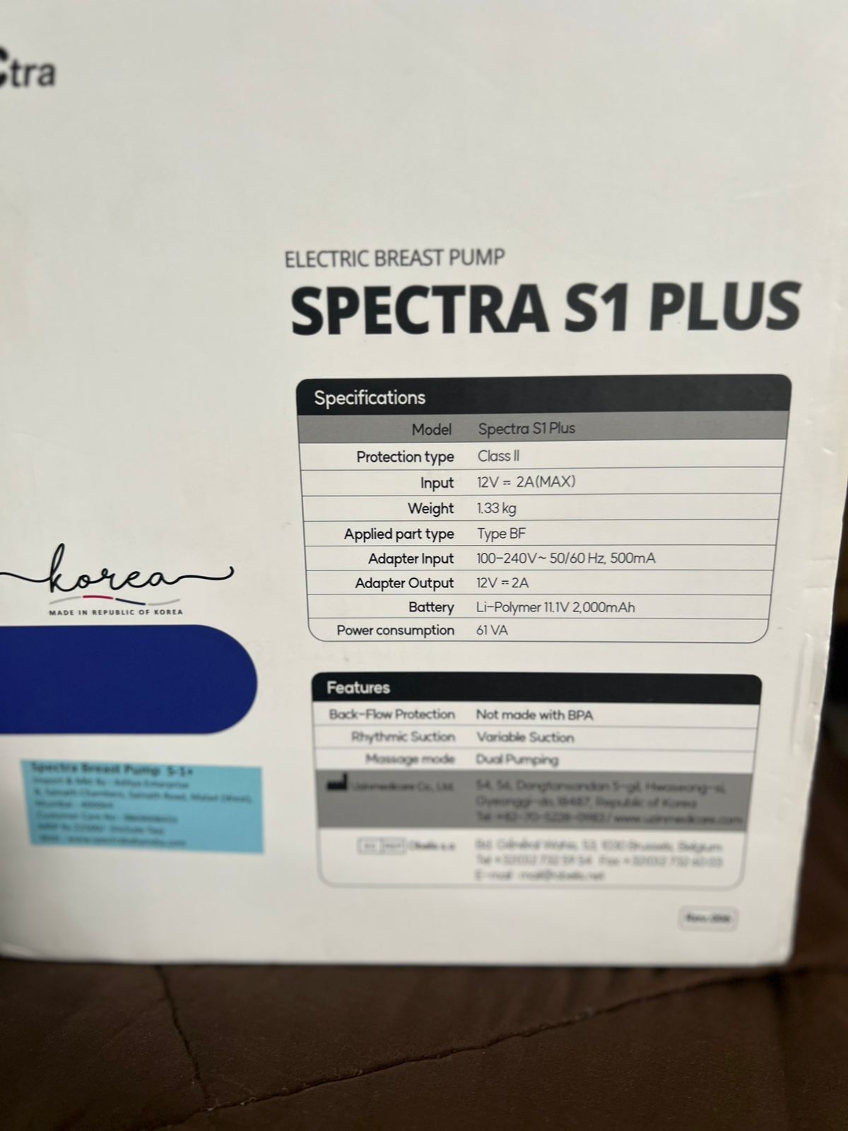 preowned Spectra S1 plus electric breast pump