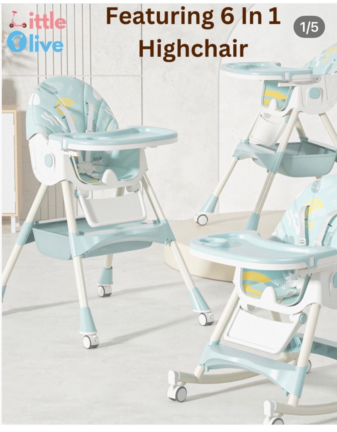 Thrift baby preowned but unused Littleolive high chair ( Mumbai )