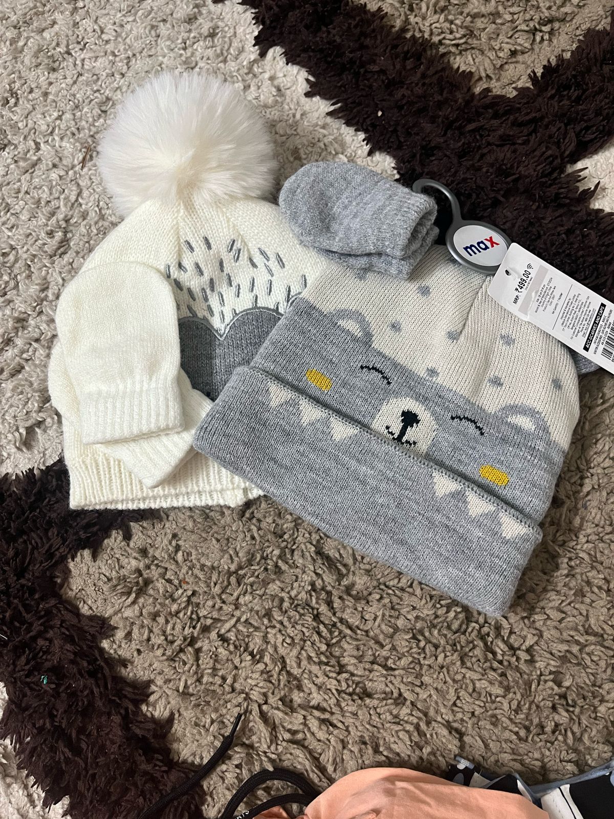 used baby caps mittens set for sale