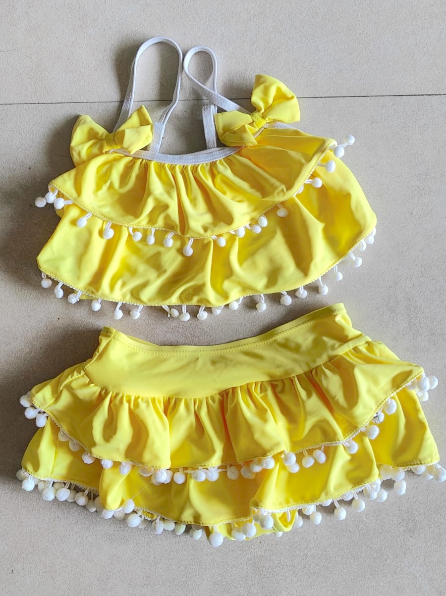 NEW yellow two piece girls bikini swimsuit (2-4 years)