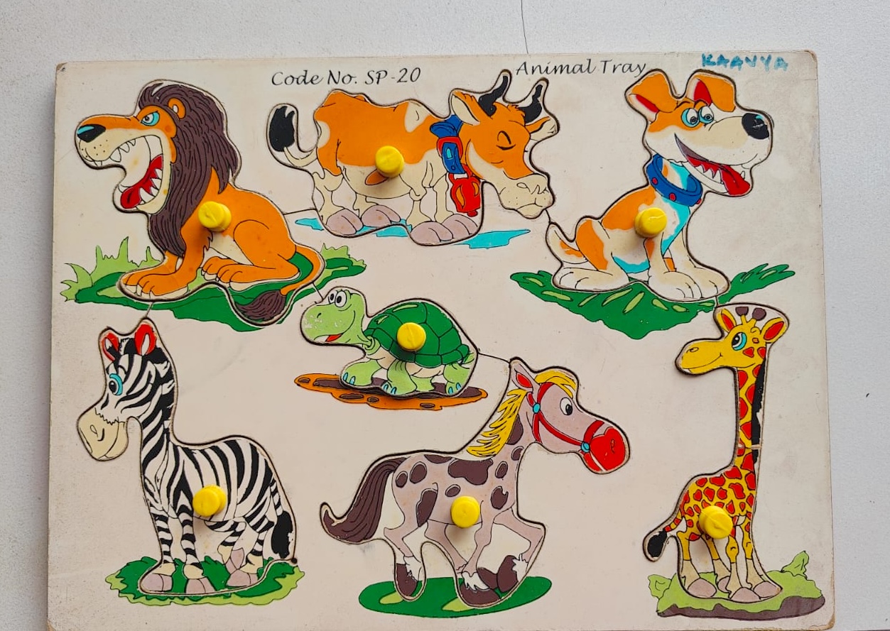 Secondhand animals puzzle for kids