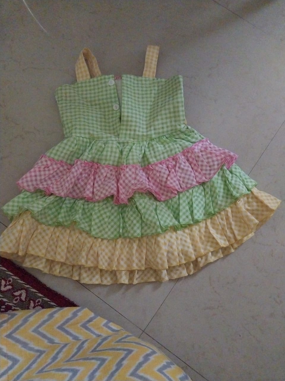 Second hand colourful frock with layers (1 year)