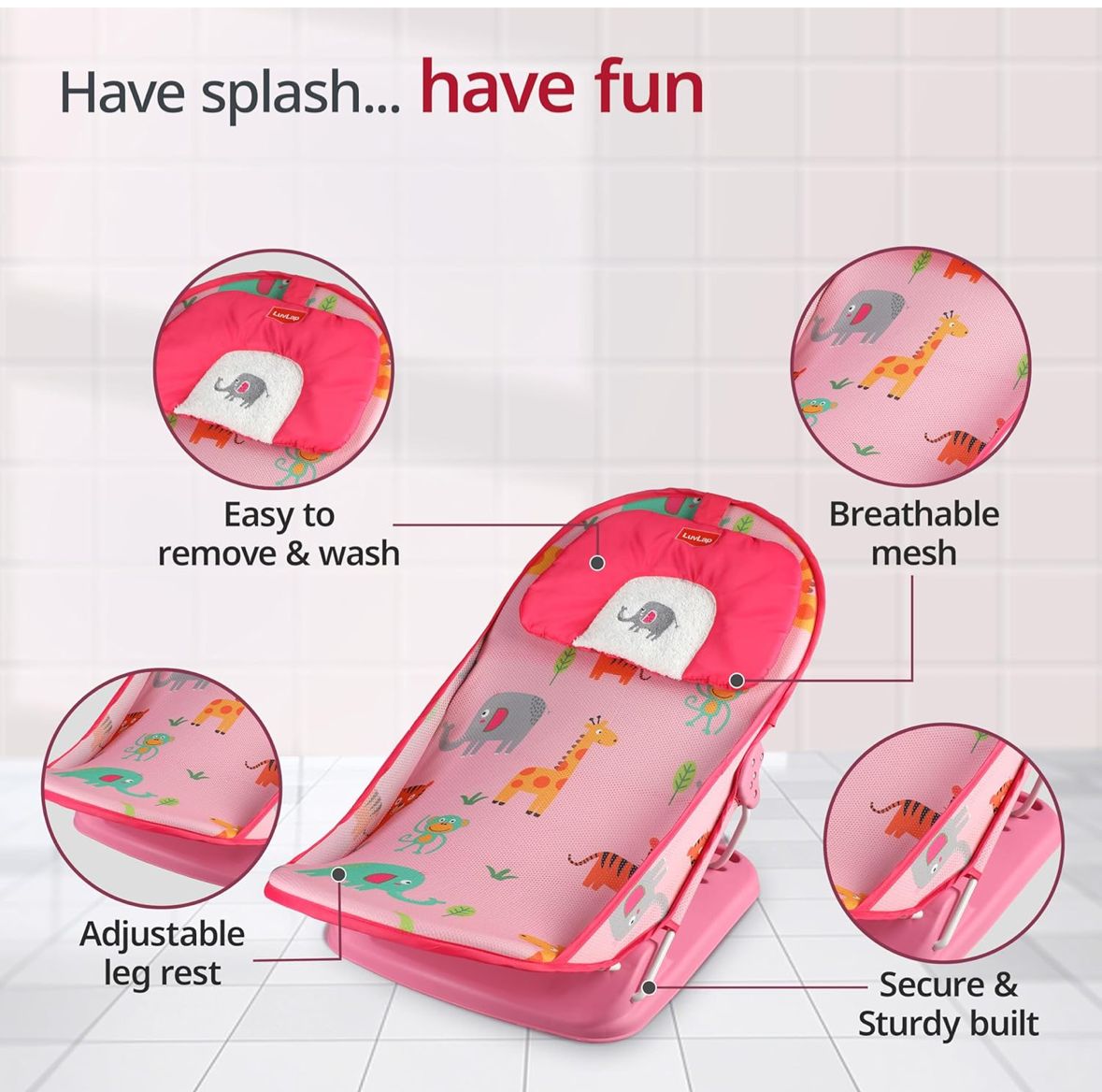 Secondhand Like New Luvlap Pink Baby Bather