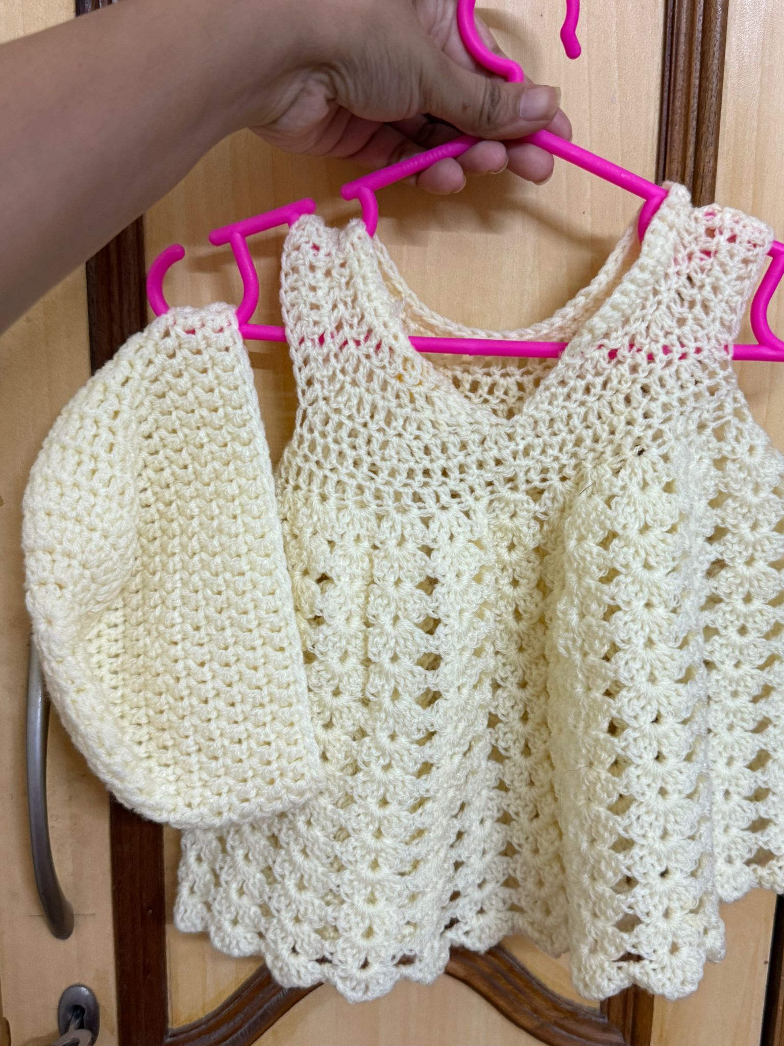 Like new set of 2 crochet dresses (3-6 months)