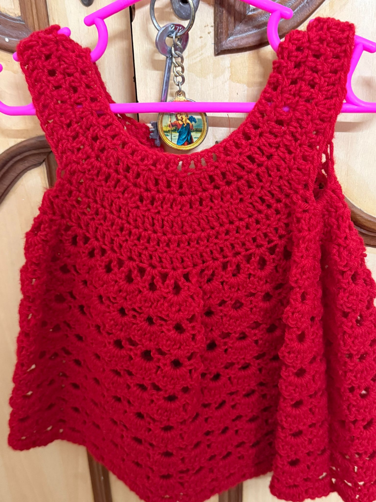 hardly used set of 2 crochet dresses (3-6 months)