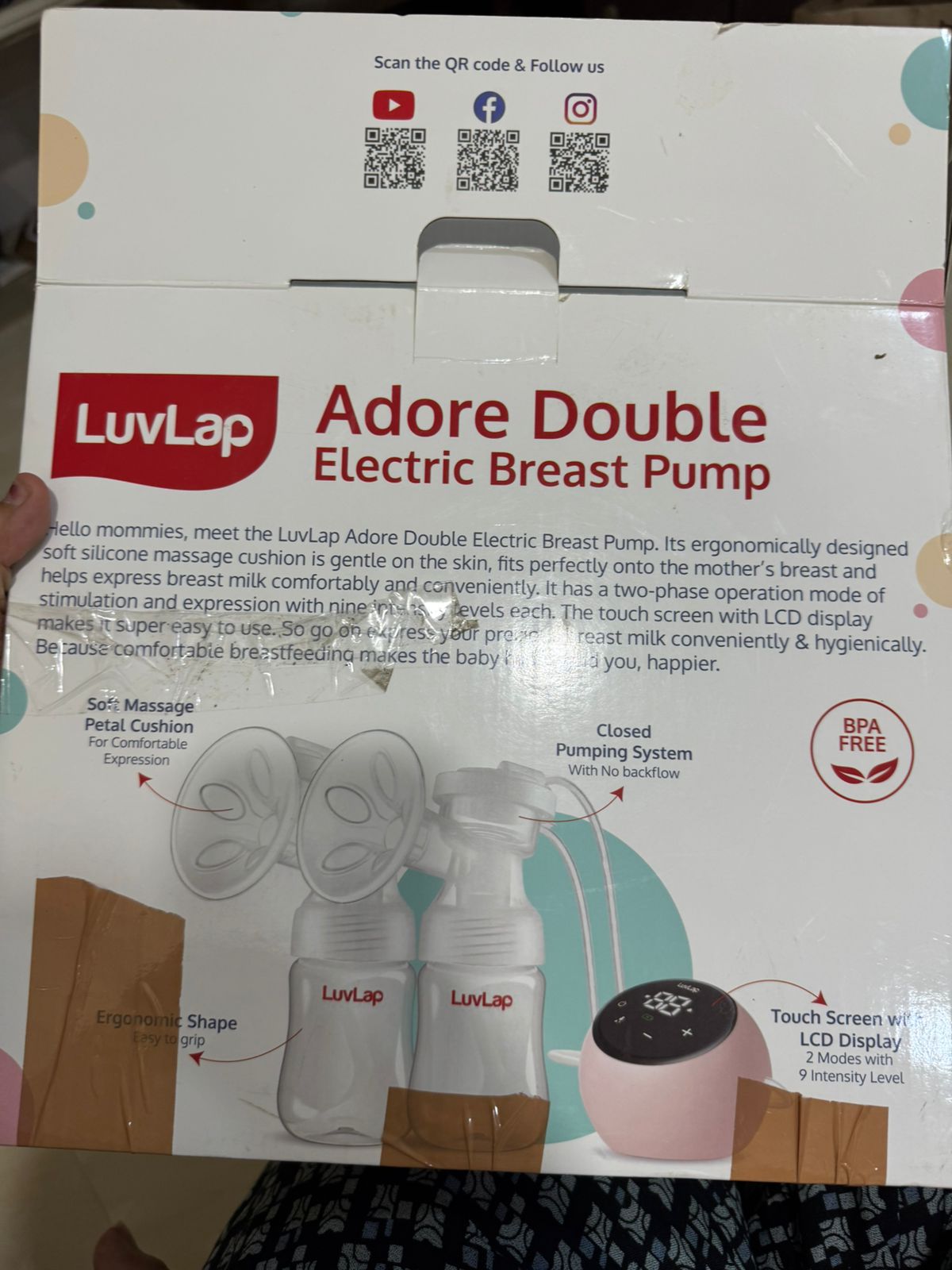Secondhand but unused NEW Luvlap Adore Double Electric Breast Pump