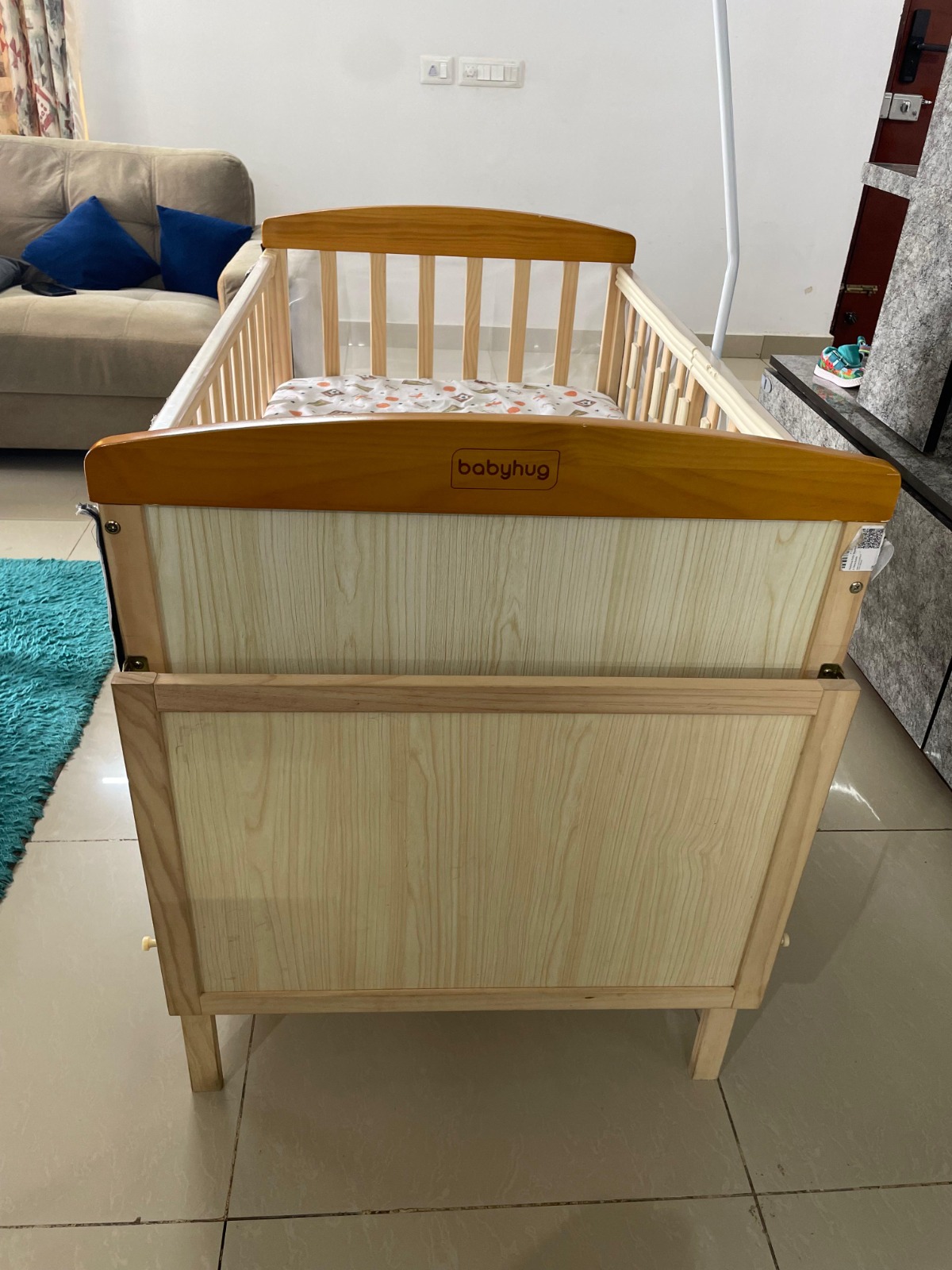 Thrifted Babyhug wooden cot for babies Bangalore