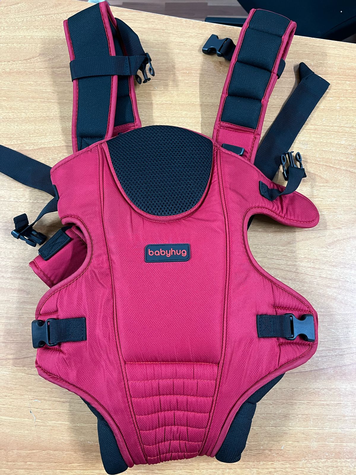 Babyhug First Blossom 3-in-1 Baby Carrier: Ergonomic with breathable mesh, Padded straps, Cushioned leg openings, and versatile carrying positions for ultimate baby comfort and Parent convenience-Red