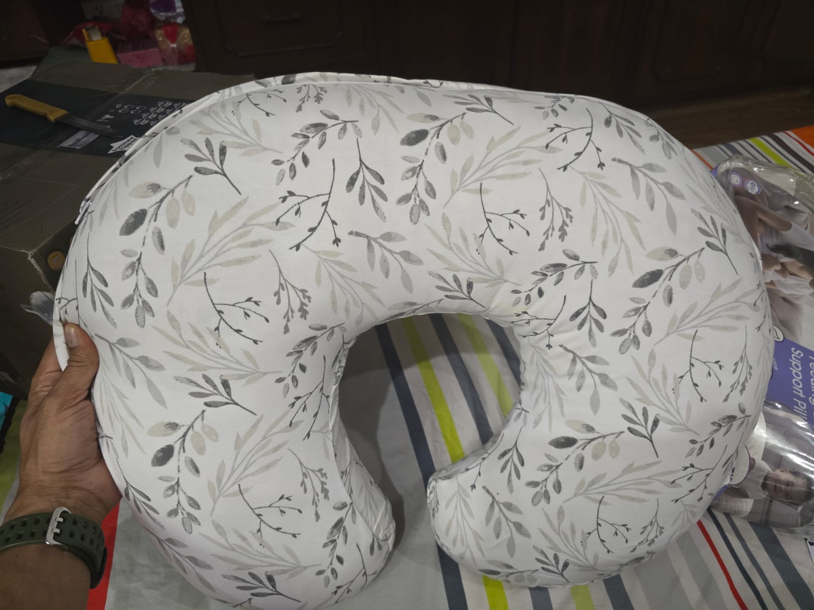 Used Boppy Infant Support Pillow for comfortable feeding