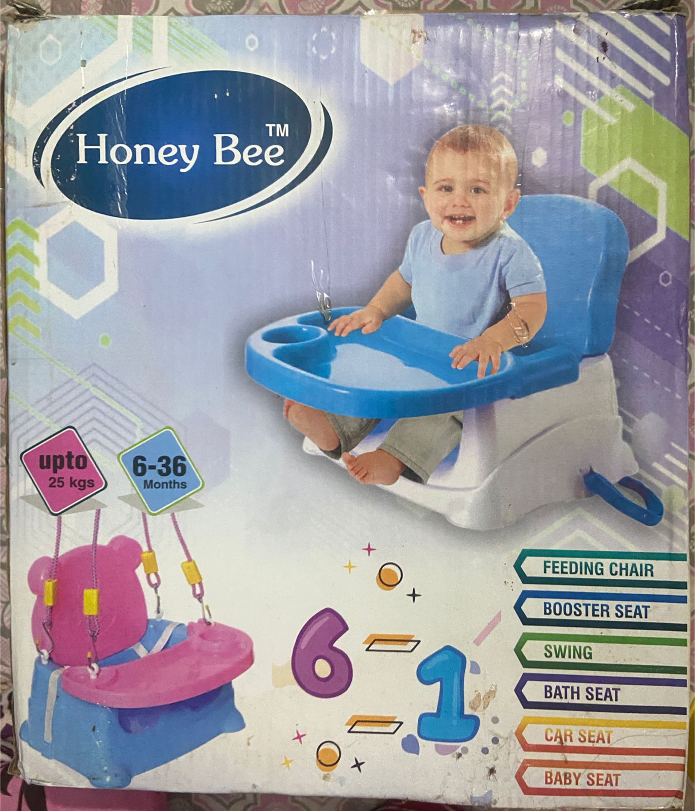 Preloved 6 in 1 baby booster seat and swing combo
