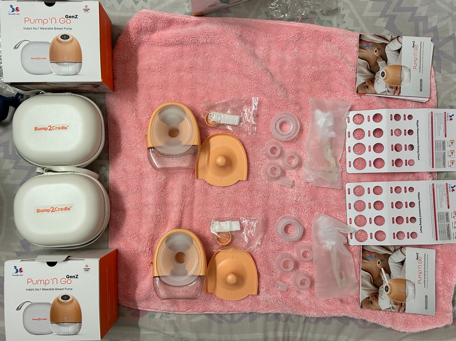 Preloved Like New Bump2cradle wearable electric breast pump - 2 pieces for sale to ensure simultaneous pumping