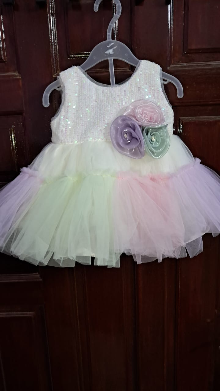Elegant pastel frock for baby girls preloved