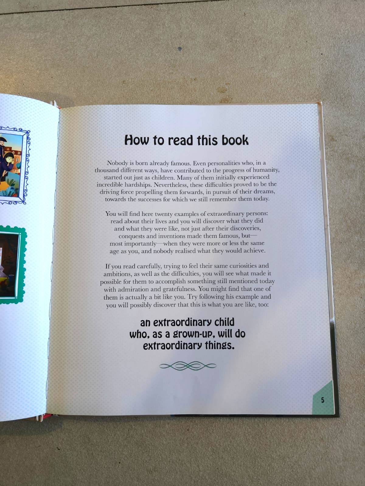 Motivational storybook about extraordinary boys