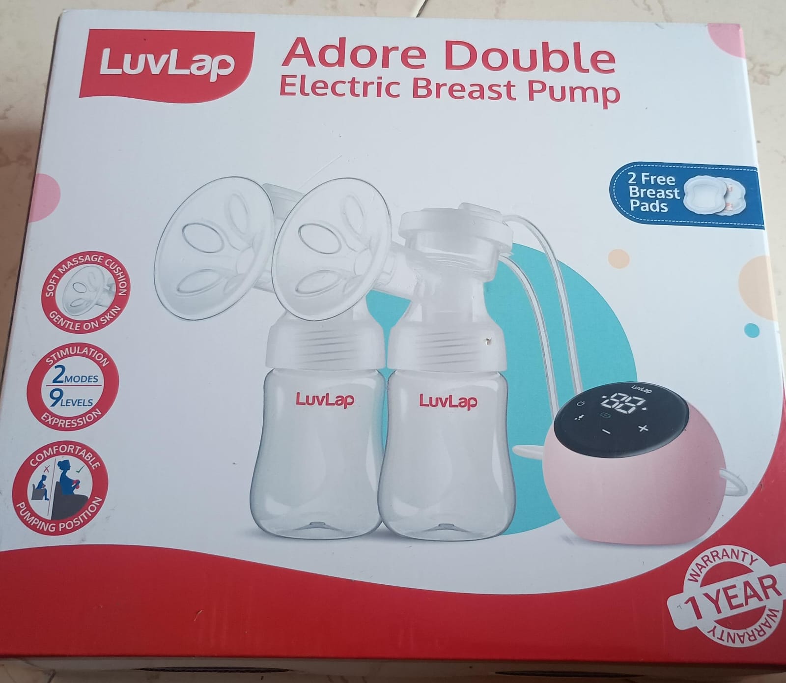 Used secondhand LuvLap Adore breast pump preloved India