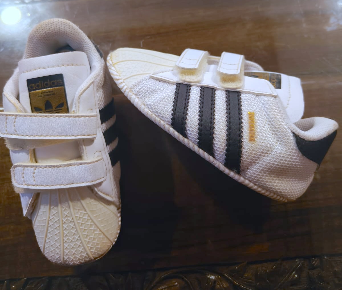 Stylish Adidas sneakers for babies like new