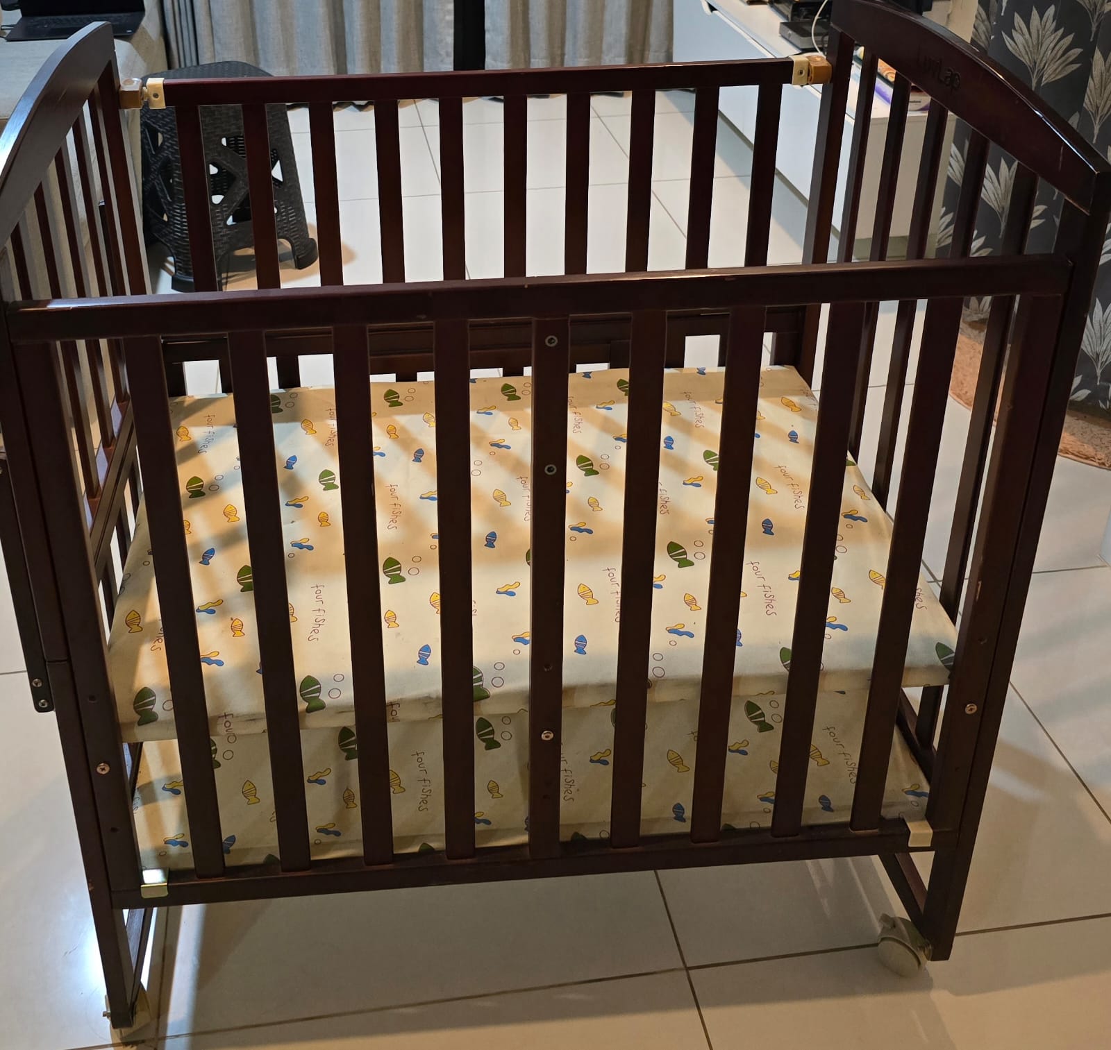 Used wooden baby cot LuvLap preloved India