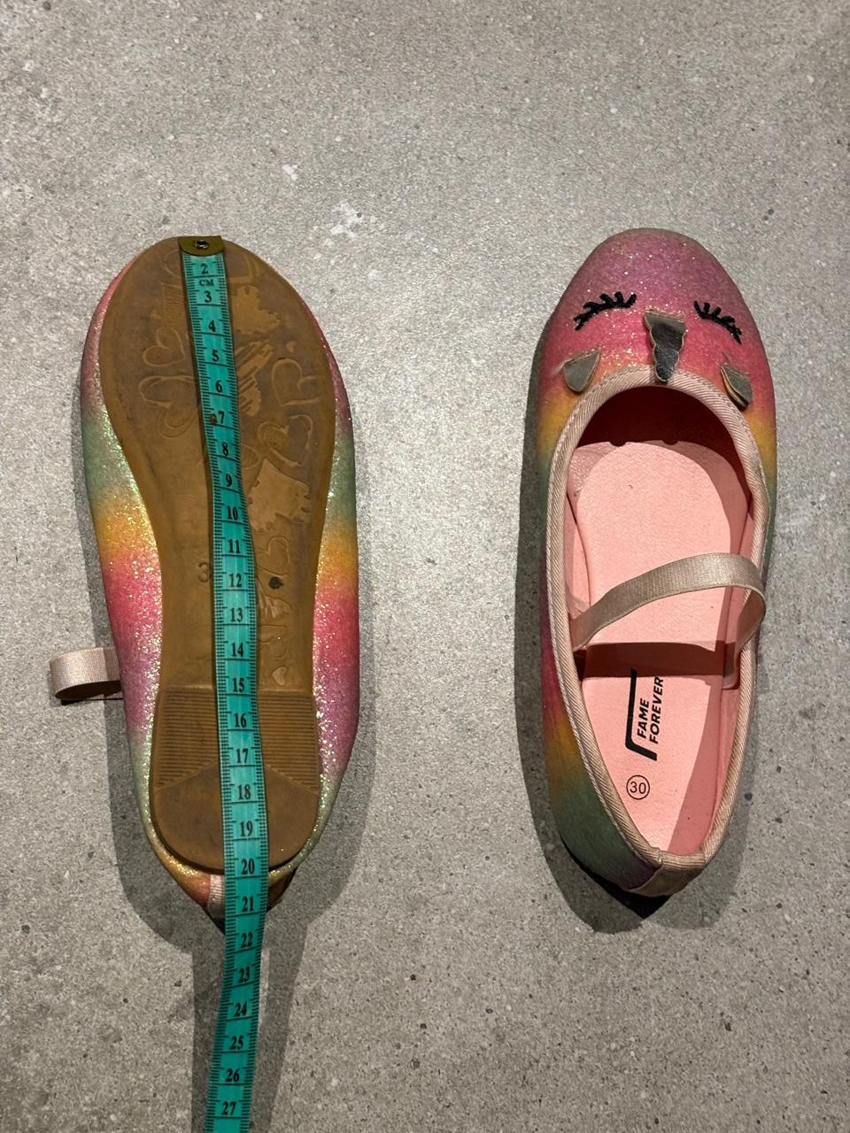 Preowned Unicorn theme shoes for kids 5-6 years