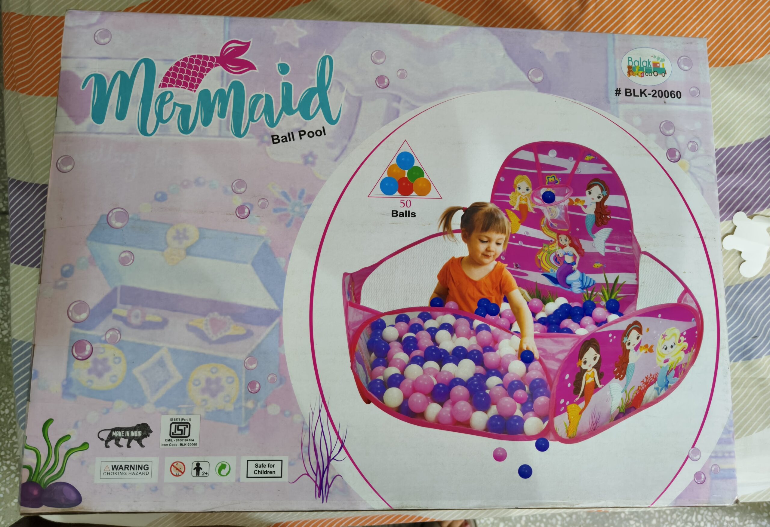 Kids indoor ball pool mermaid design