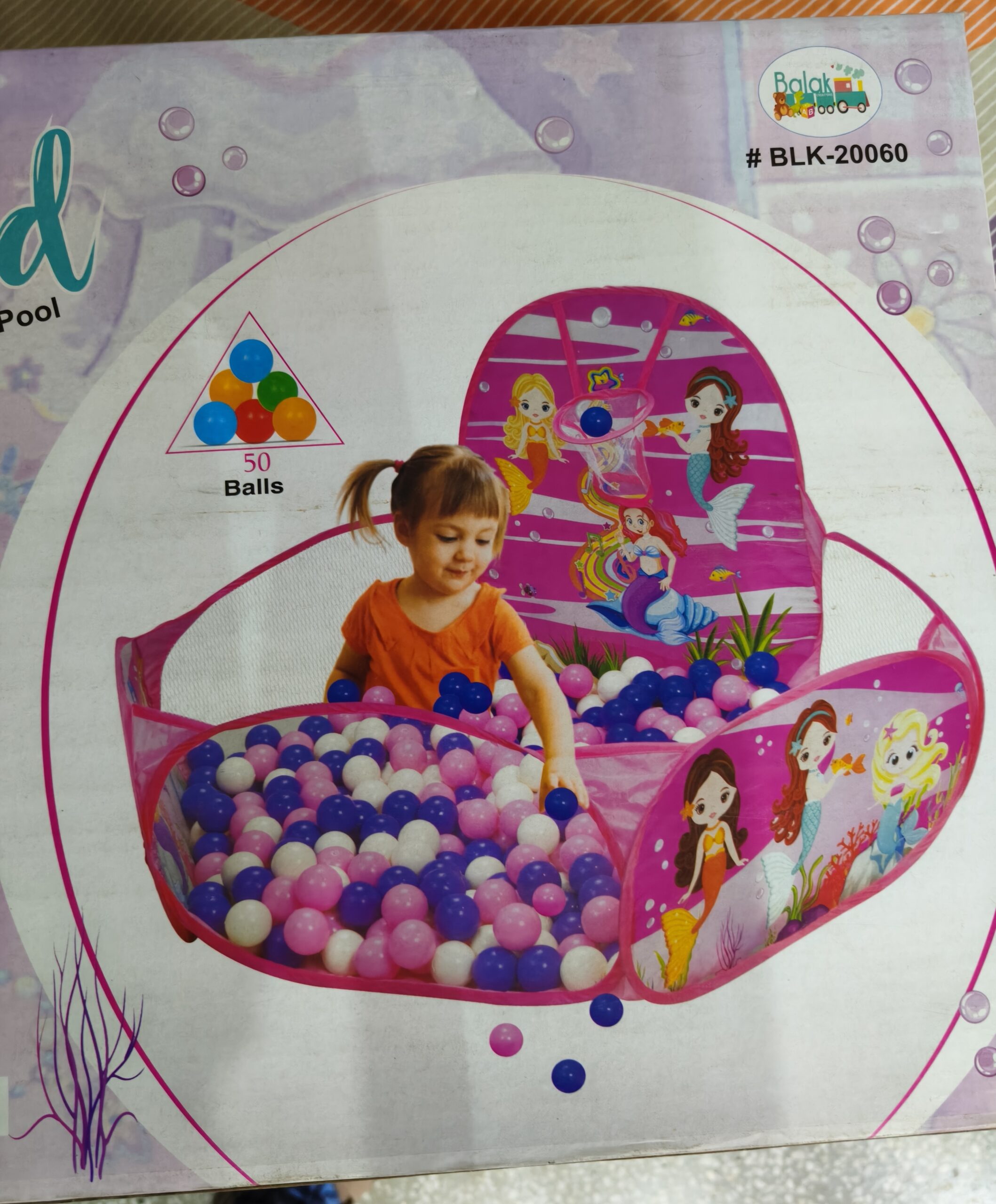 Soft kids ball pit in mermaid theme