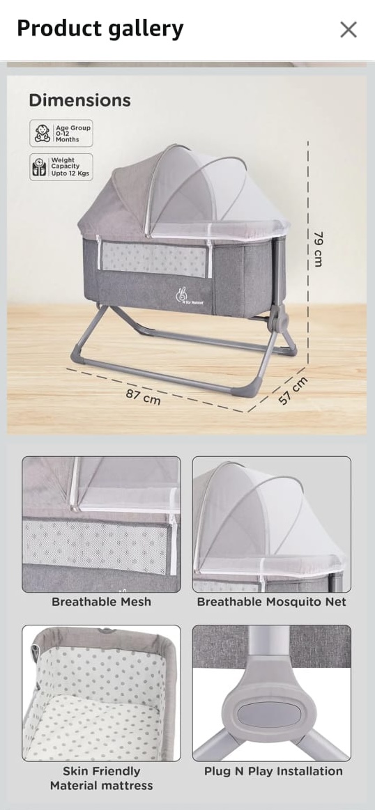 Used R for Rabbit bedside bassinet preloved