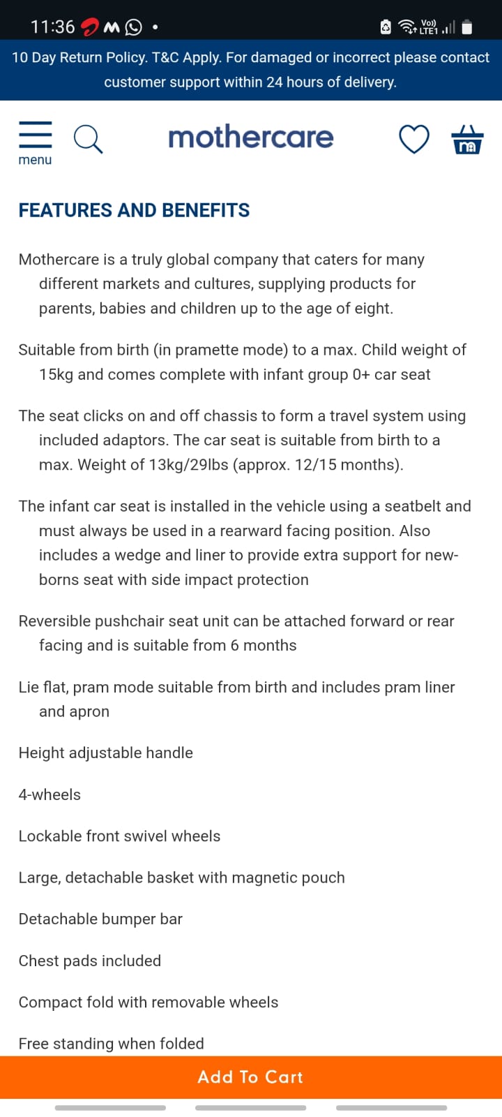 Mothercare Journey stroller used India Mothercare Journey stroller used India