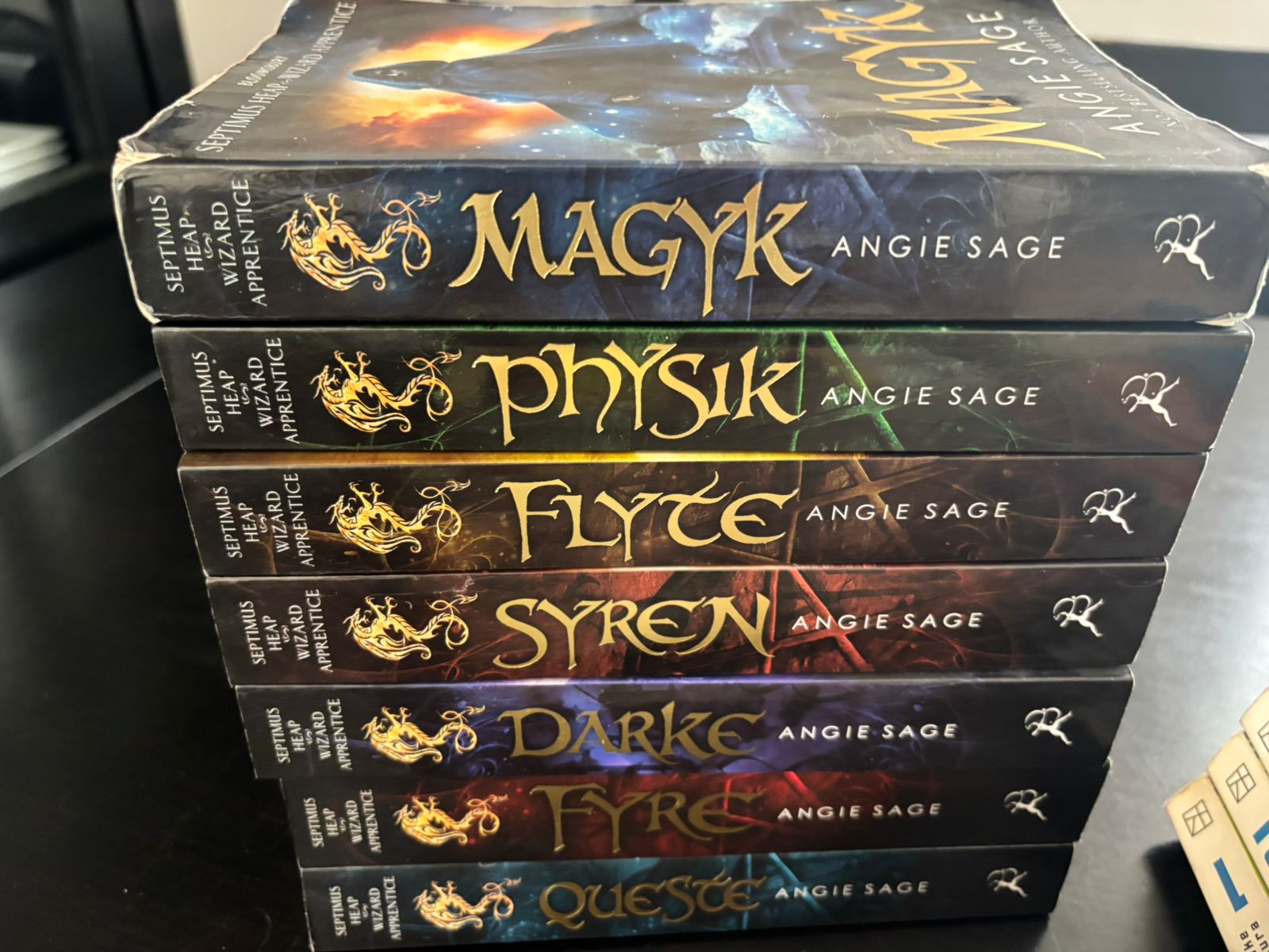 Preowned Angie Sage Fantasy book series in great condition