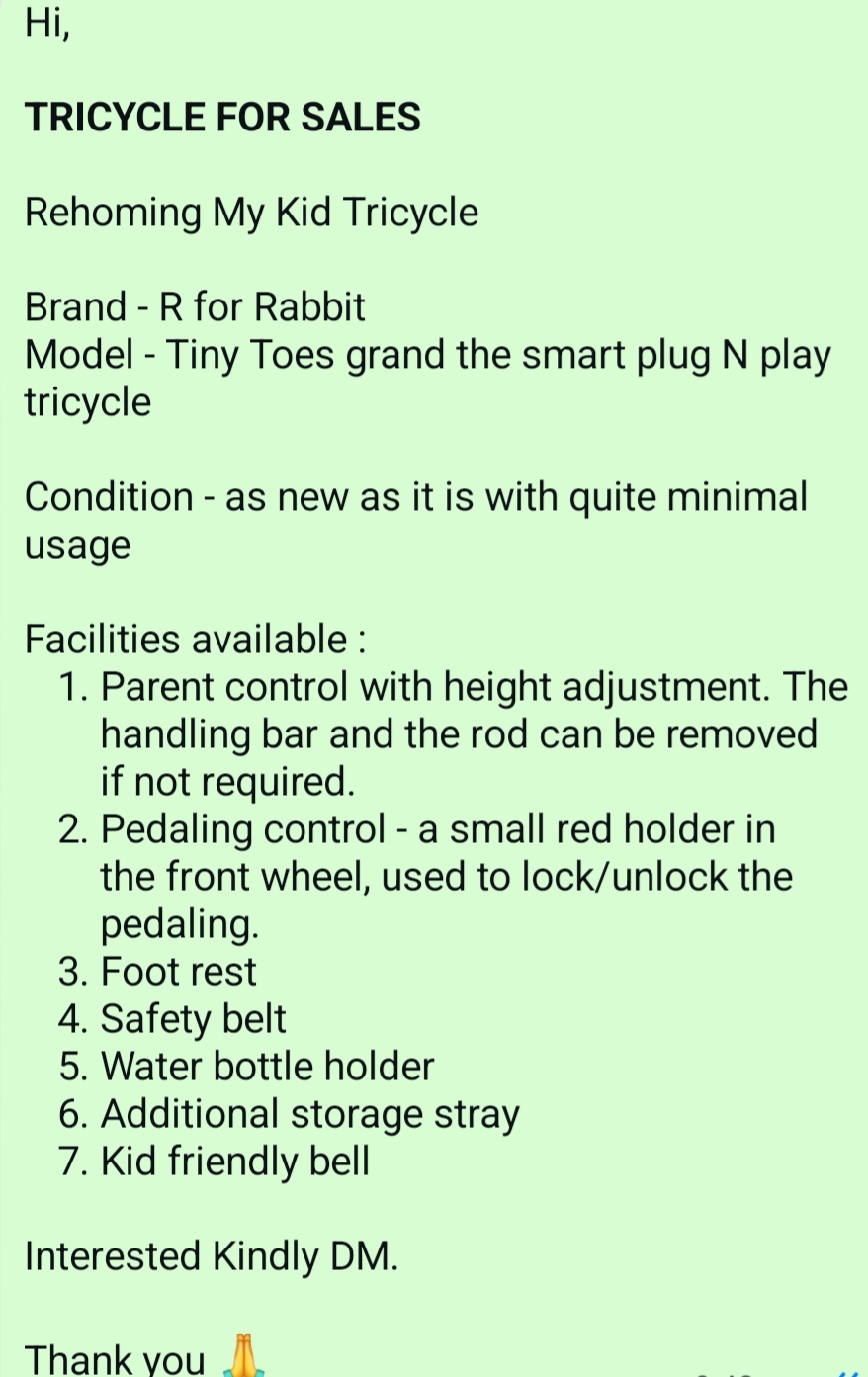 Second hand R for Rabbit tricycle India