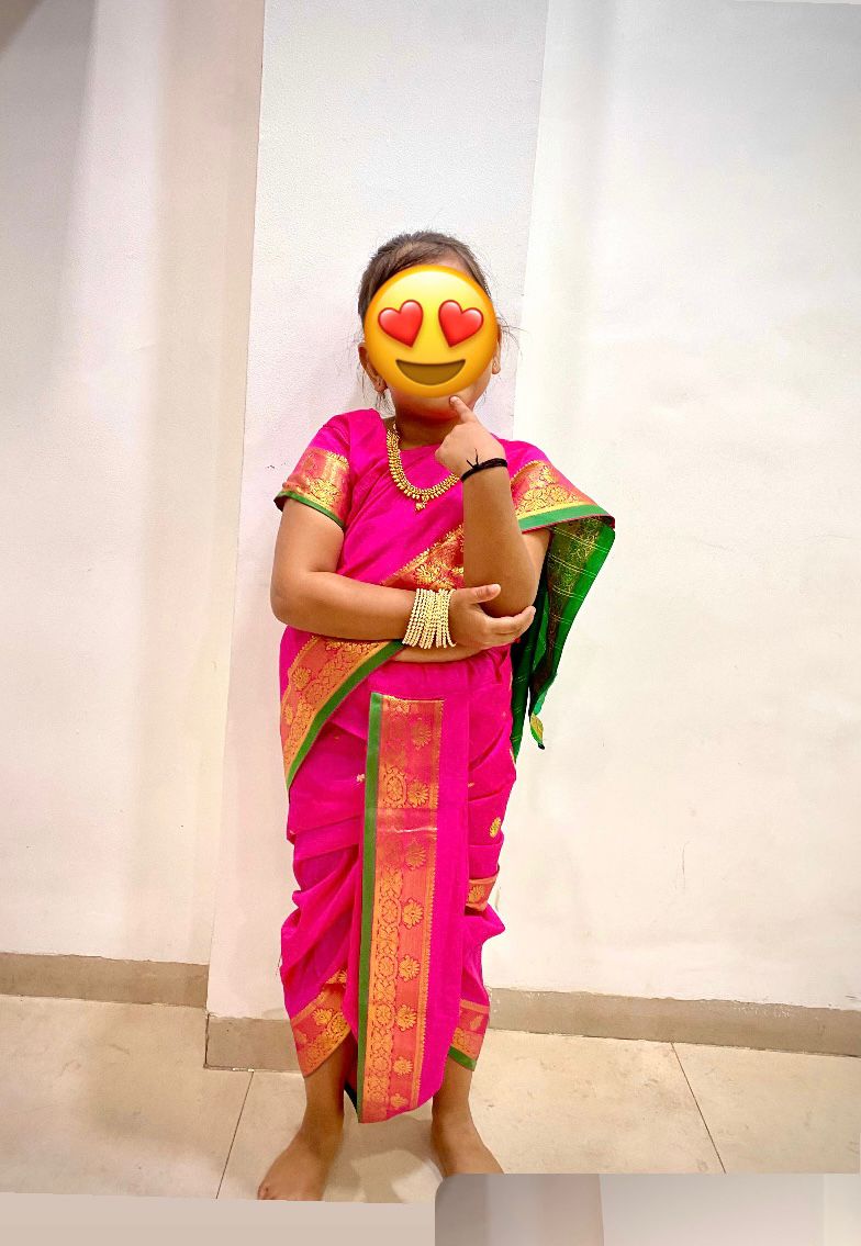 Ready to wear traditional saree for girls 3-5 years preowned in good condition