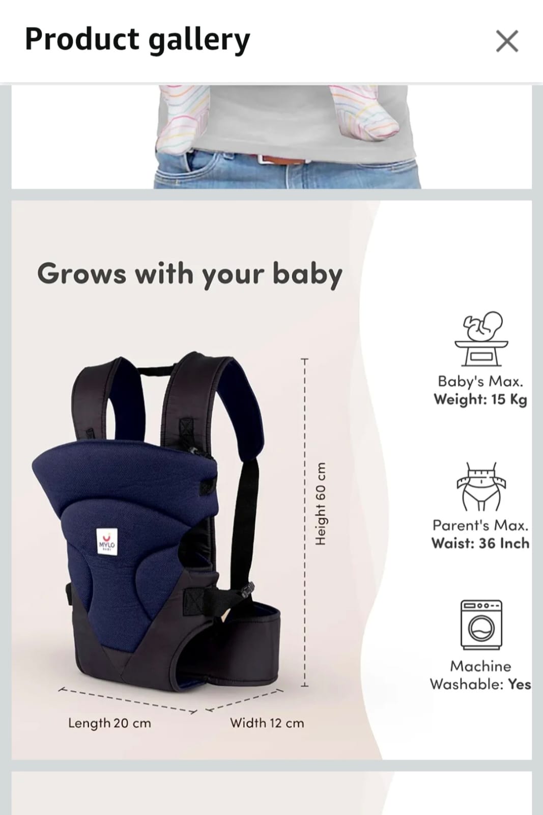 Preowned Mylo baby carrier in good condition